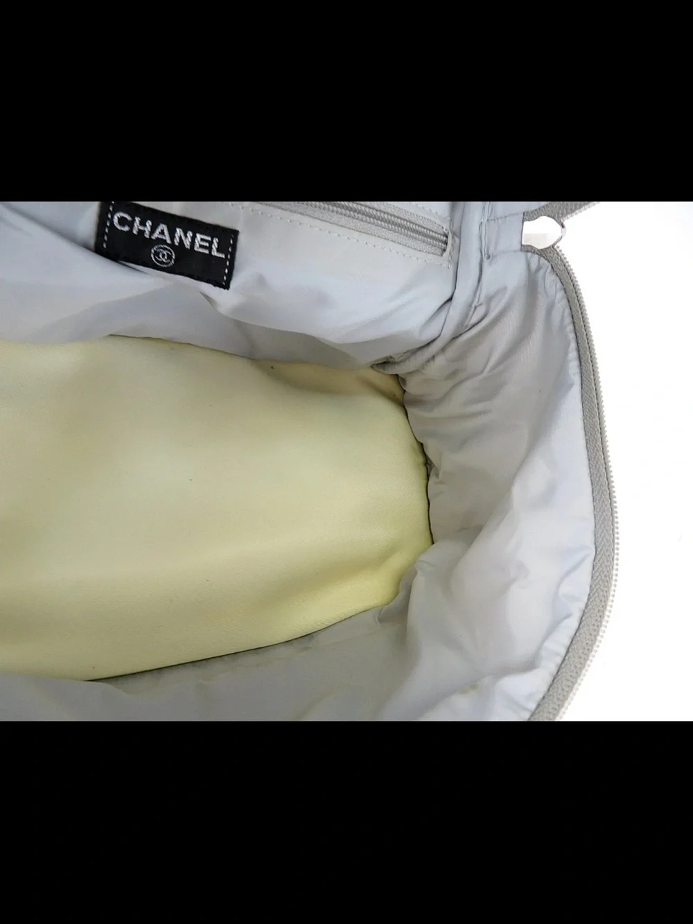 CHANEL Cream, Taupe & Black Nylon Crossbody Backpack